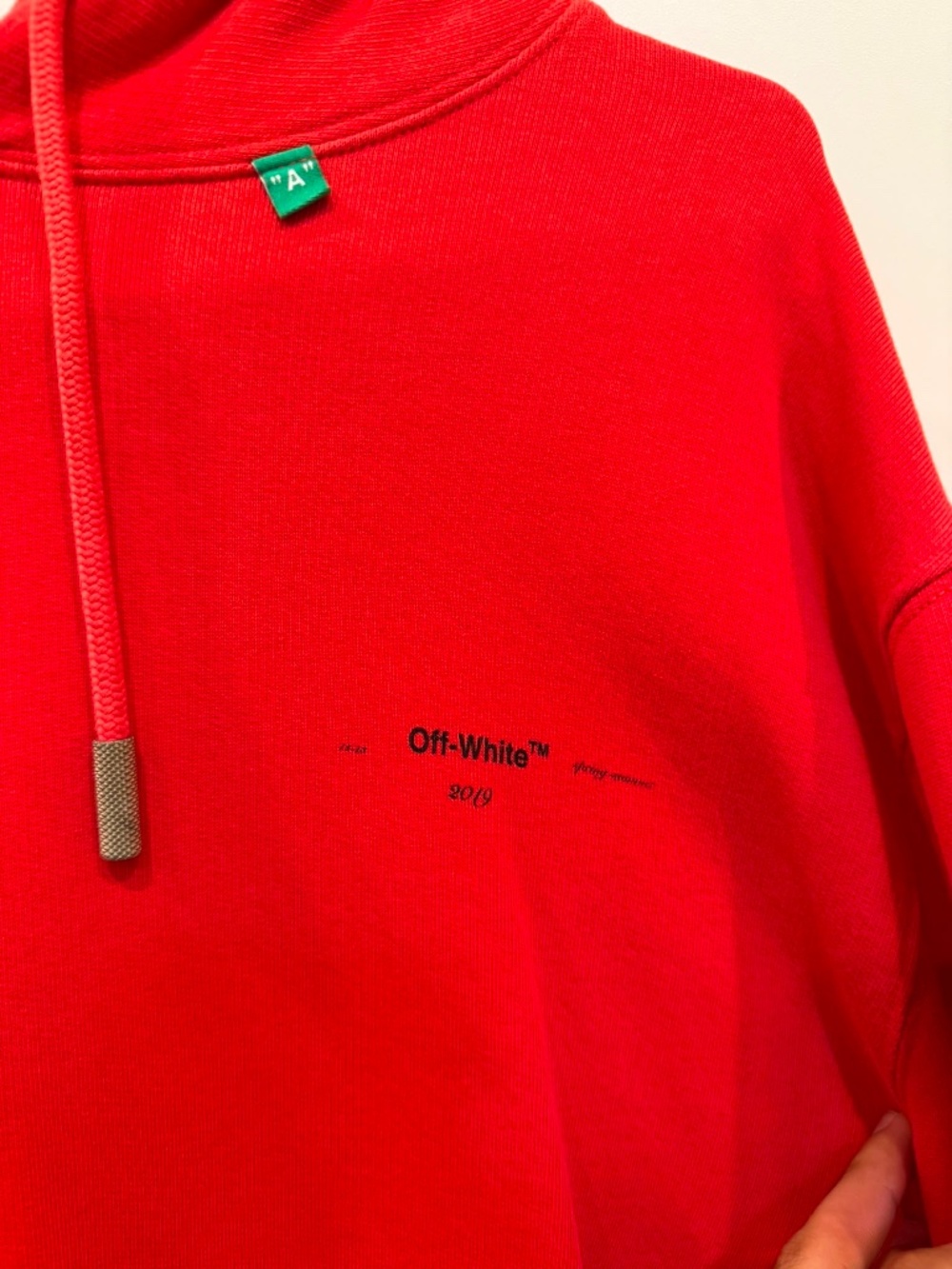 OFF-WHITE Diag Stencil Hoodie Red/Black - Picture 2 of 3